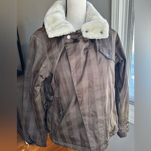 BURTON Duchess Insulated Snowboard
Ski Jacket Brown Checkerboard Large